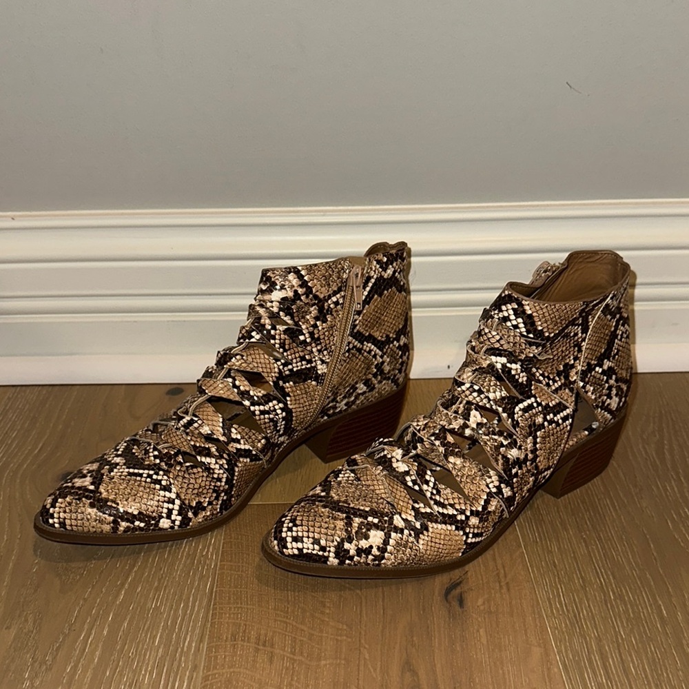 Snakeskin Ankle Booties